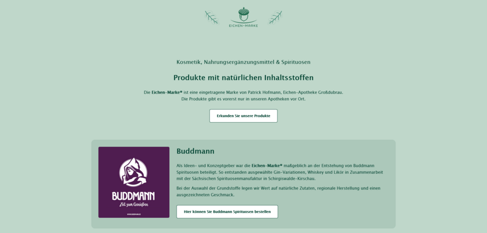 Desktopansicht der Website eichen-marke.de